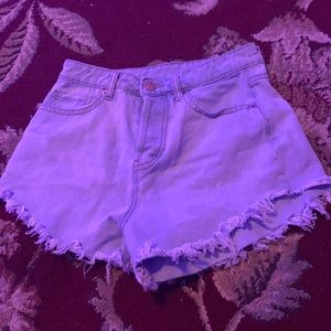 Blue denim shorts